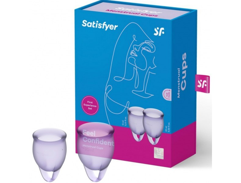 Kubeczki menstruacyjne Satisfyer silikonowe 2szt fioletowe - 4